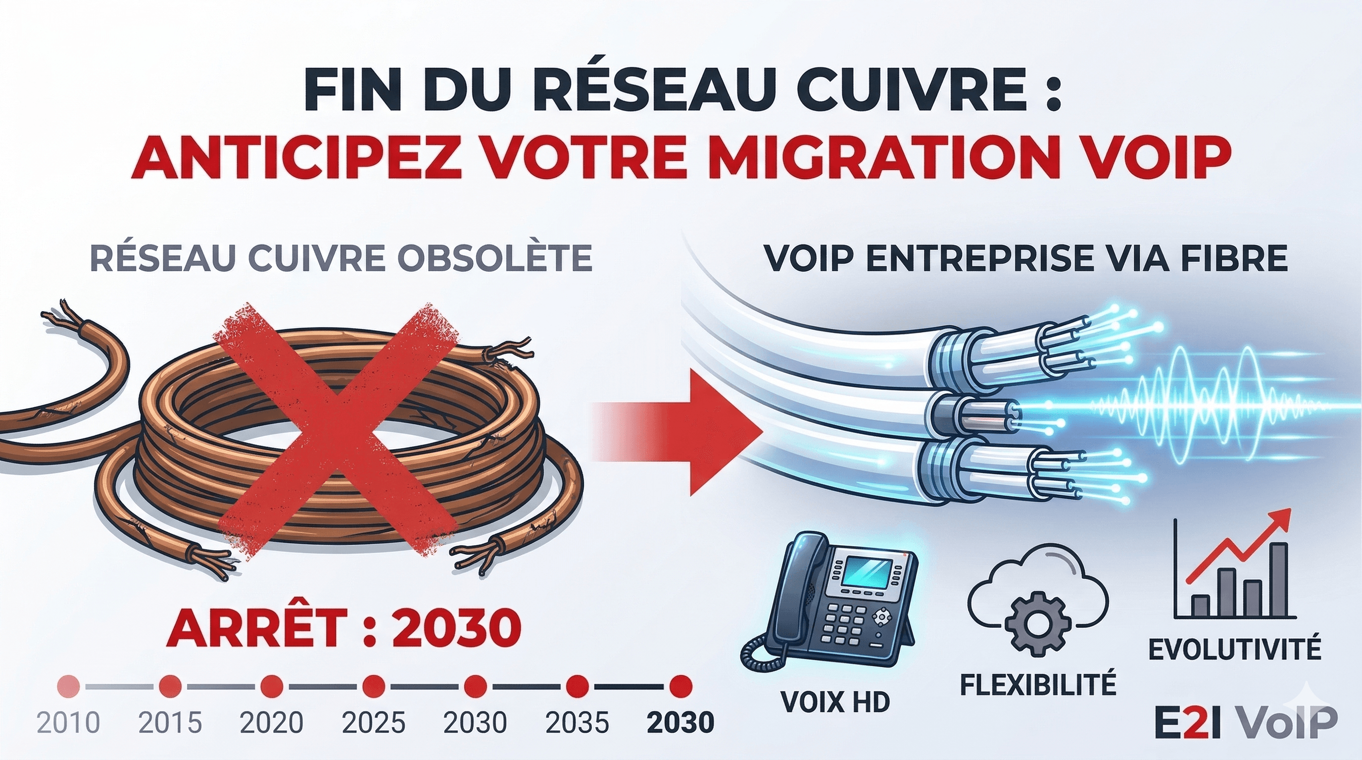 Fin du réseau cuivre en 2030 : anticipez la migration de votre téléphonie Voip